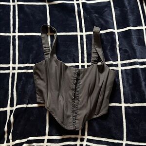 Garage Black Cropped Corset Tank Top